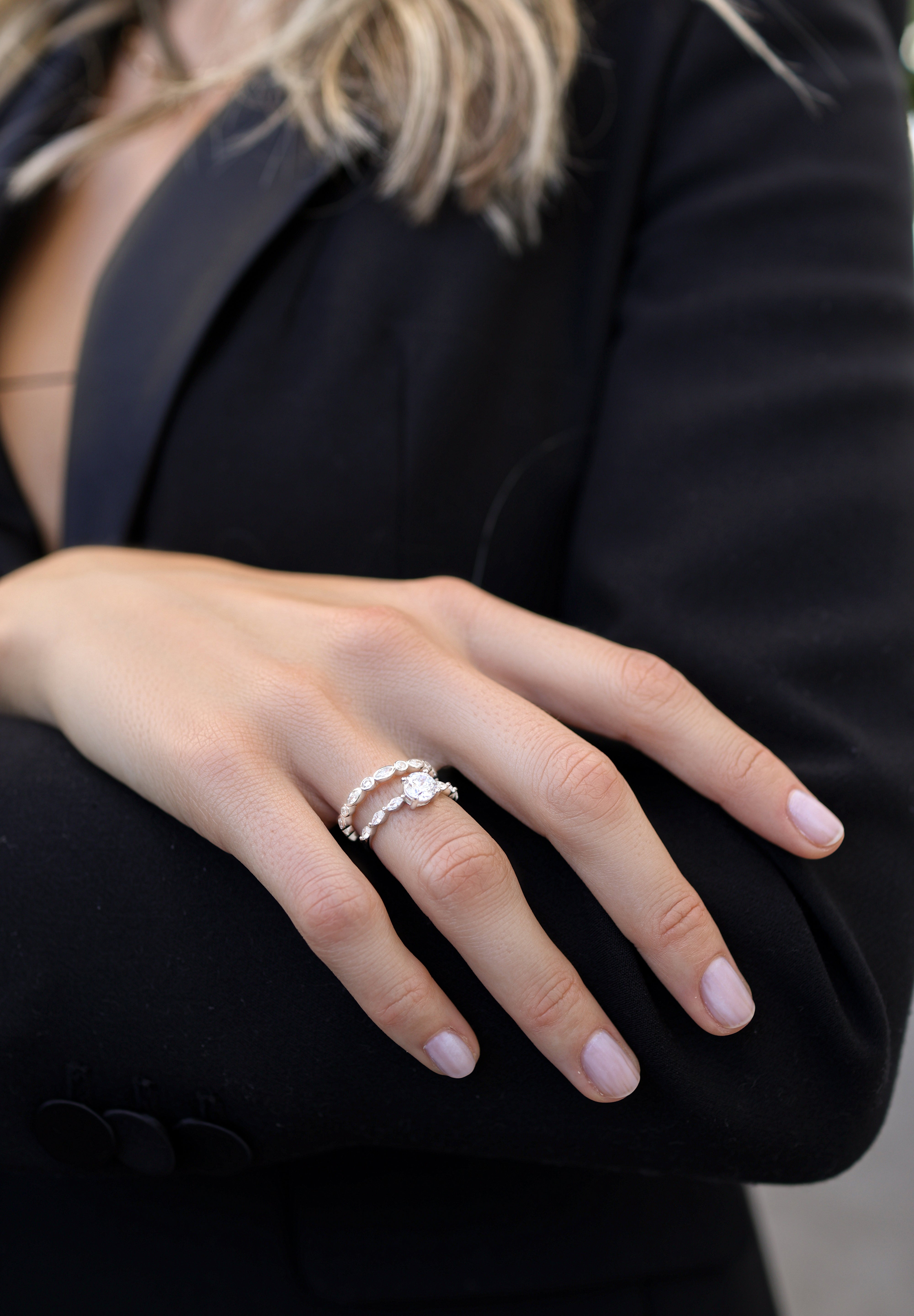 Silver Diamond Ring Valenzo