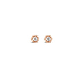 Hex diamond stud earrings