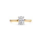Oval diamond half round ring