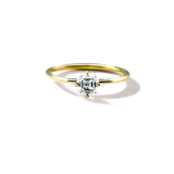 18K Yellow Gold Asscher Engagement Ring