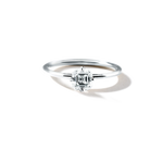 18K White Gold Platinum Asscher Engagement Ring