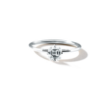 18K White Gold Platinum Asscher Engagement Ring