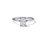 18K White Gold Platinum Radiant Engagement Ring