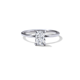 18K White Gold Platinum Radiant Engagement Ring