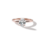 18K Rose Gold Prong Oval Diamond Engagement Ring
