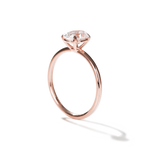 18K Rose Gold Prong Oval Diamond Engagement Ring