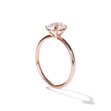 18K Rose Gold Prong Oval Diamond Engagement Ring