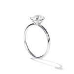 18K White Gold Platinum Prong Solitaire Oval Diamond Engagement Ring