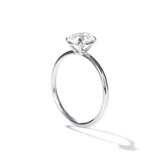 18K White Gold Platinum Prong Solitaire Oval Diamond Engagement Ring