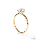 18K Yellow Gold Prong Oval Diamond Engagement Ring
