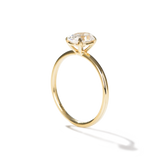 18K Yellow Gold Prong Oval Diamond Engagement Ring