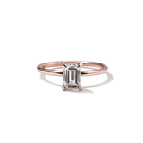 18K Rose Gold Emerald Engagement Ring