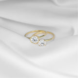 18K Round Engagement Ring