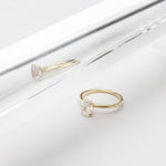 18K Gold Bezel Oval Diamond Engagement Ring