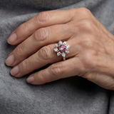 Sunrise cluster diamond ring