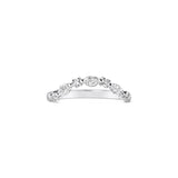 Marquise curved diamond wedding ring