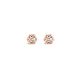 Hex diamond stud earrings
