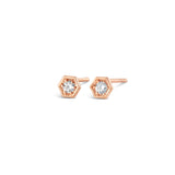 Hex diamond stud earrings