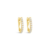 Yellow gold diamond huggie earrings